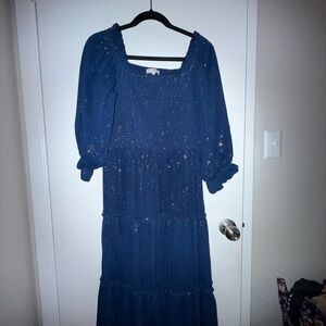 Ivy City Co Navy Long Sleeve Dress